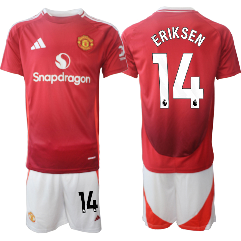 Men 2024-2025 Club Manchester United home Red #14 Soccer Jersey->manchester united jersey->Soccer Club Jersey